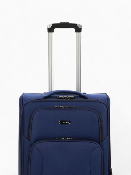 Чемодан на колёсах средний 72 л (M), на молнии, кодовый замок, 4 колеса, синий