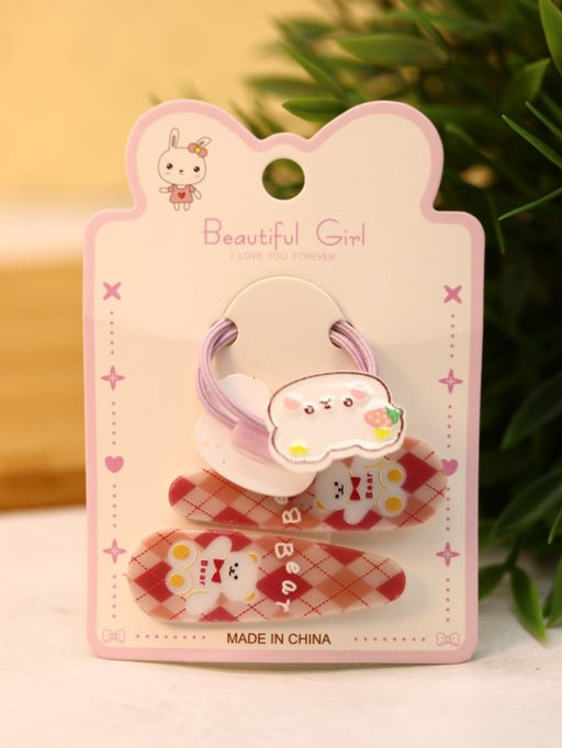 Набор аксессуаров для волос Hand bear, pink, 3 шт. в наборе