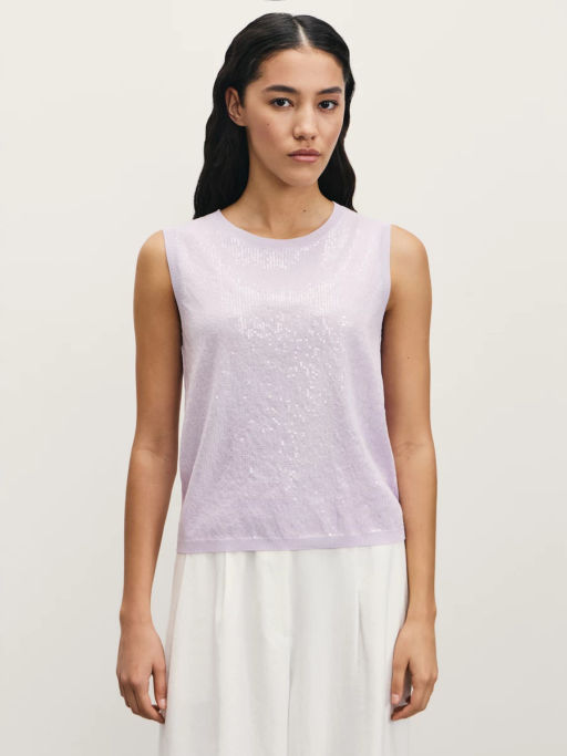 Вязаный топ из вискозы с пайетками / Zarina  фото 3