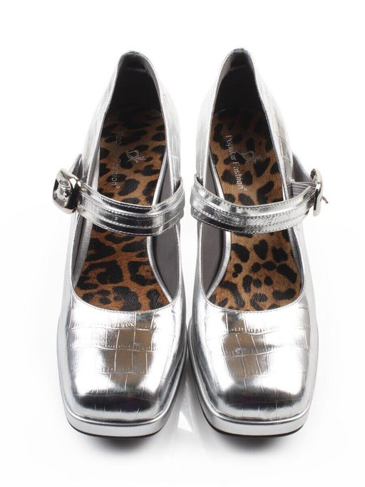 06-A126A-749C GREY/SILVER Туфли женские (натуральная кожа)