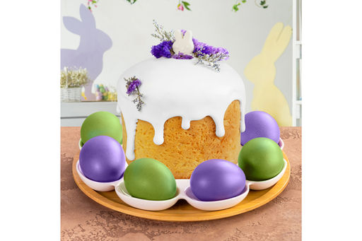 Тарелка д/фарш. яиц 23*23*1,5 см Айсберг + бамбук. подставка - Elan gallery фото 4