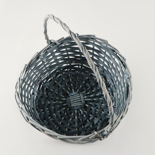 Корзина плетёная для хранения, лоза, с ручкой, серо-голубая, набор 3 шт., Greengo