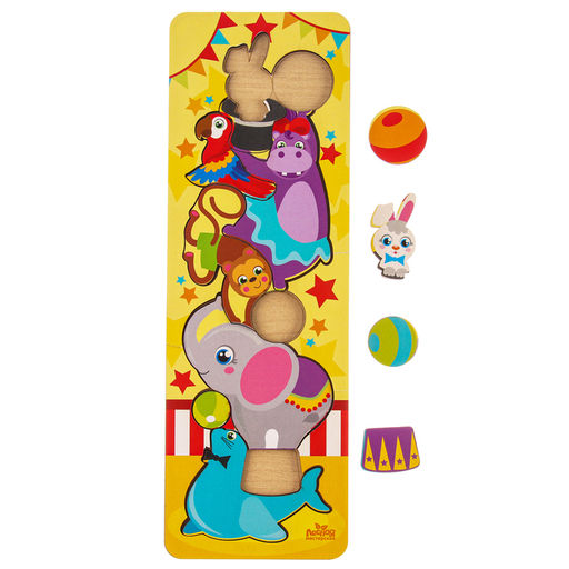 Рамка - вкладыш «Животные в цирке», 11 деталей, 30×10 см