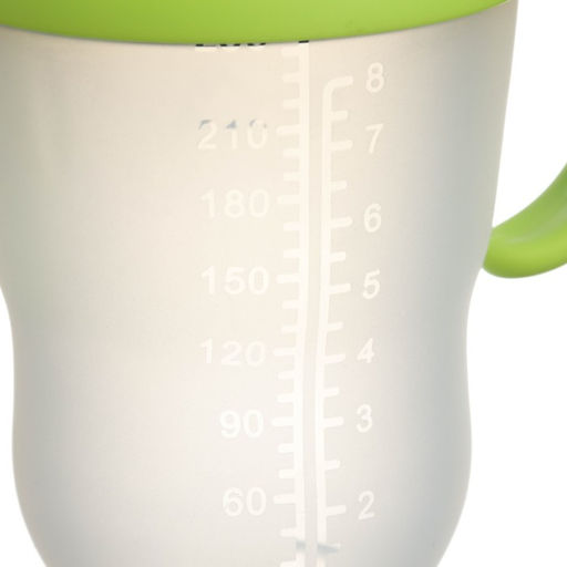 Бутылочка для кормления M&B, широкое горло Ø70 мм, от 6 мес, 250 мл, с ручками, силиконовая колба, зеленый