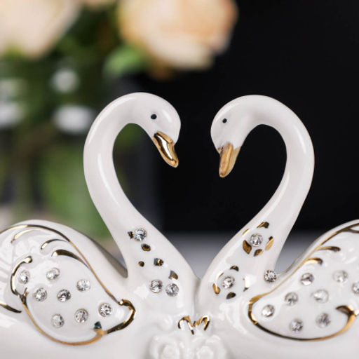 Статуэтка Влюбленные лебеди 9,5х17 см / B1981-1 /уп 36/ - ГалеонТрейд фото 2