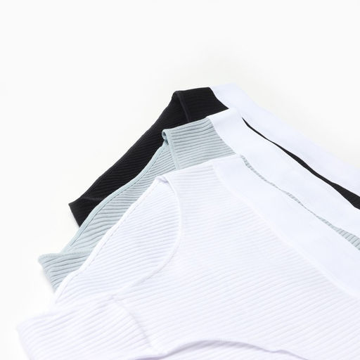 Набор трусов слипы MINAKU рубчик размер 48-50 (белый, бежевый, чёрный) 3 шт.