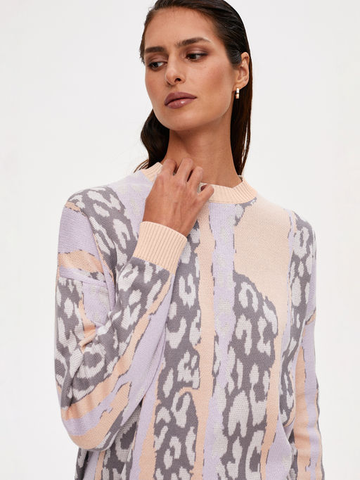 Джемпер с жаккардом леопард 421.070407/Персиковый - Seven senses фото 6
