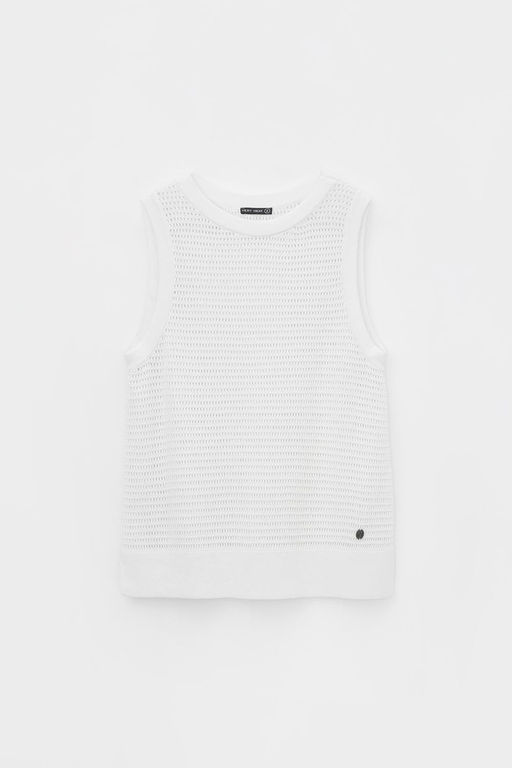 Блуза-топ Very Neat ЕВ 30153 молочный из хлопка и акрила  фото 5