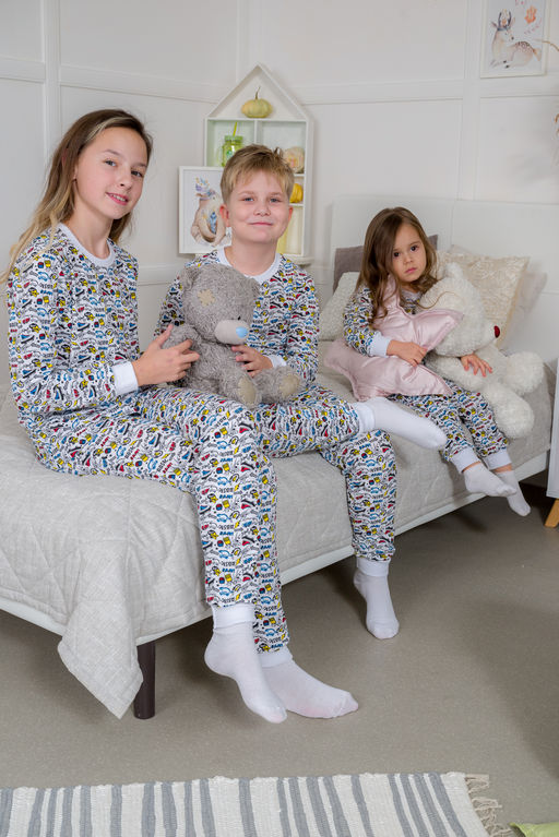 Пижама подростковая из кулирки пенье на манжетах Дрёма графити - Амадэль фото 41
