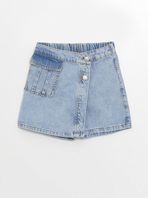 Beli Lastikli K?z ?ocuk Jean Etek