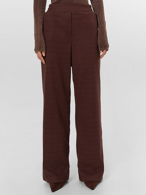 Брюки женские коричневые в клетку - Mark formelle фото 3