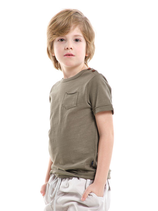 Футболка с карманом UD 7886 хаки - Mini maxi фото 3