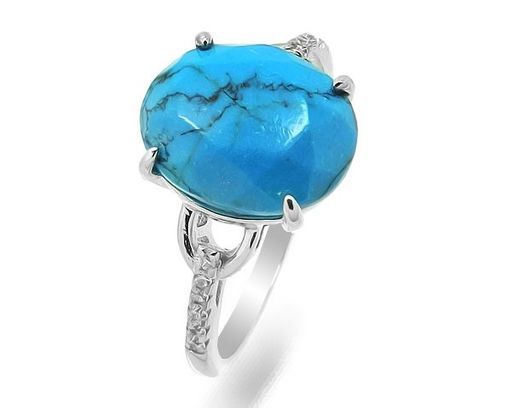 Кольцо из серебра бирюза пресс., МЦВ950