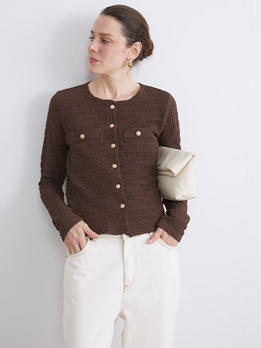 Bisiklet Yaka Dokulu Kad?n H?rka