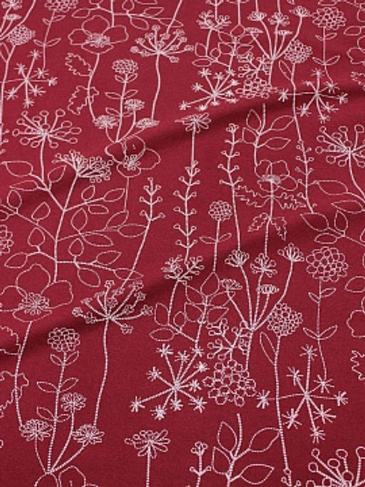 Теплый хлопок Флора - пунктир цв.бордовый, ш.1.50м, хлопок-100%, 160гр/м.кв