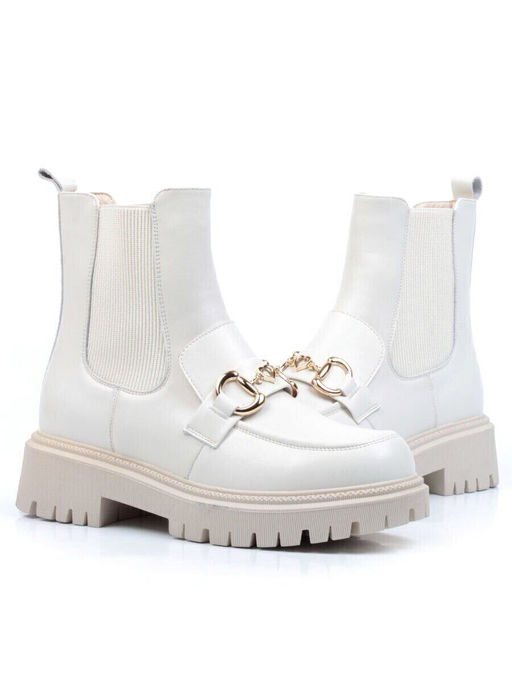 01-5273-2 WHITE Ботинки демисезонные женские (натуральная кожа, байка)