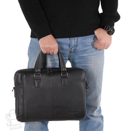 Портфель мужской кожаный 22-1167-1H black Heanbag  в Новосибирске