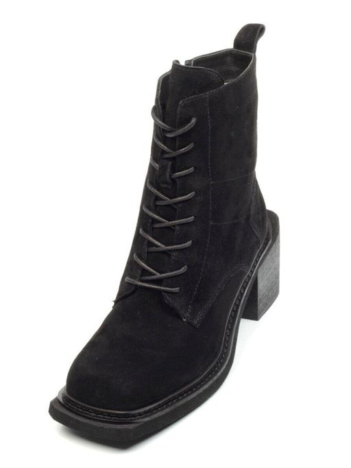 04-E21W-2B BLACK Ботинки зимние женские (натуральная замша, натуральный мех) - Фабричный китай фото 6