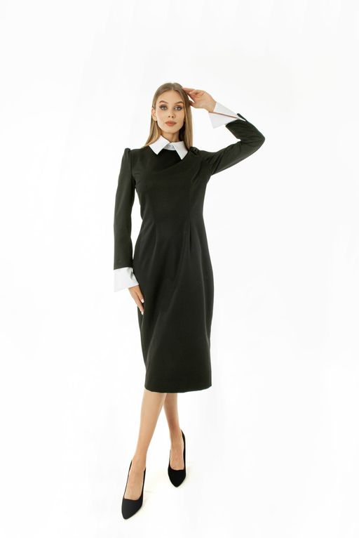 Платье AURA 3151-164-Р черный/белый