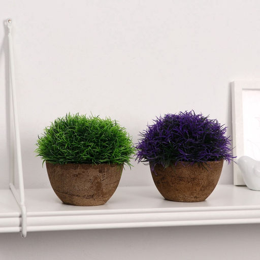 Искусственный цветок в горшке Травка, 13?11 см, МИКС