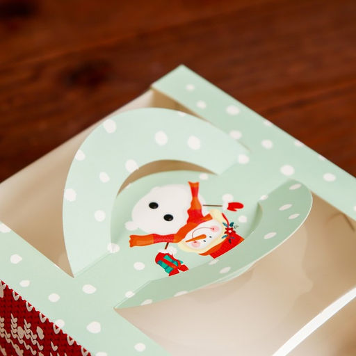 Коробка под бенто-торт с окном Новогодний снеговик, 14 х 14 х 8 см - UPAK LAND фото 4