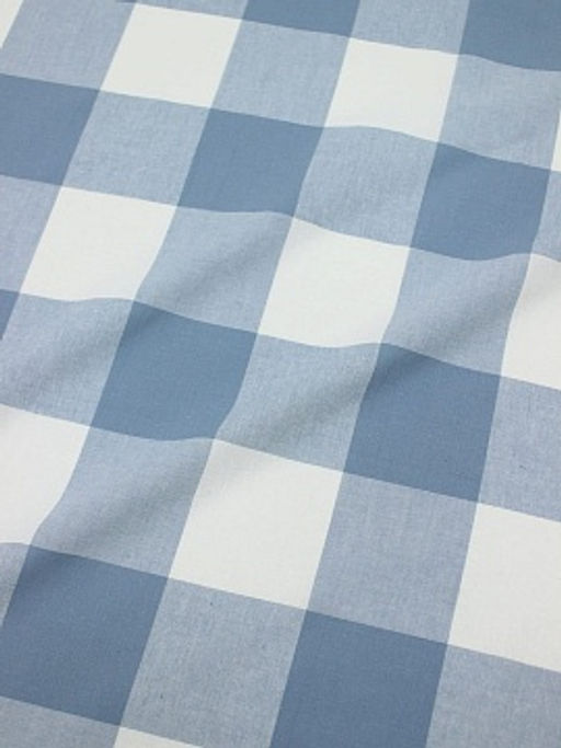 Вареный (стираный) хлопок Клетка (6.5*6.5см) цв.лазурно-серый винтаж, ш.2.5м, хл-100%, 115гр/м.кв