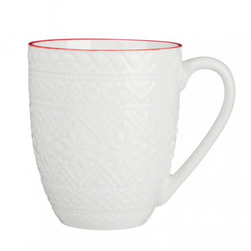 MILLIMI Кружка 380 мл Рельеф, БЕЛАЯ.,фарфор подар. уп., арт.820-684