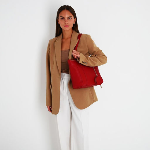 Сумка-тоут на молнии, цвет красный - Simaland фото 2