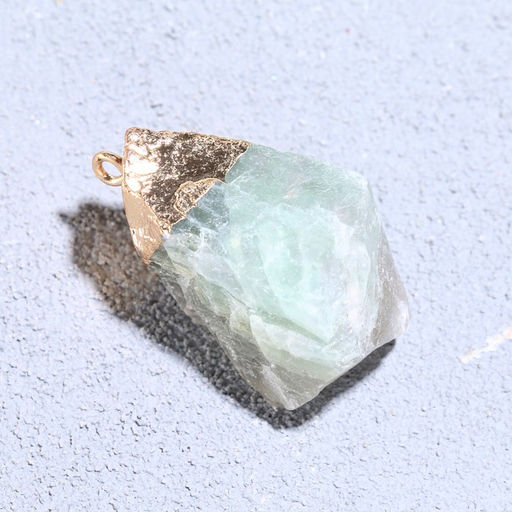 Подвеска из камня «Флюорит», с золочением