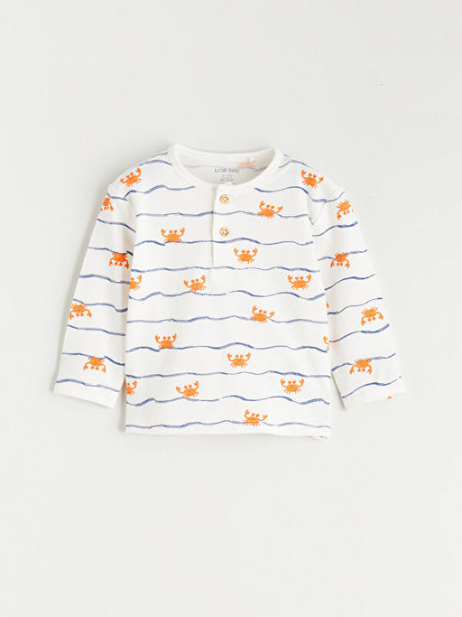 Bask?l? Erkek Bebek Ti??rt ve E?ofman Alt 2li