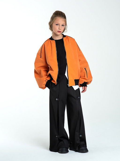 Оранжевая куртка-бомбер, модель 1701 - Mooriposh фото 2