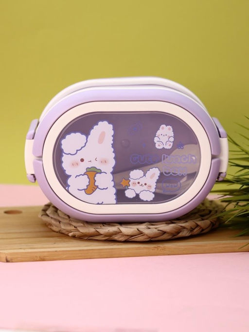 Ланчбокс "Cute bunny", purple, 2000 ml