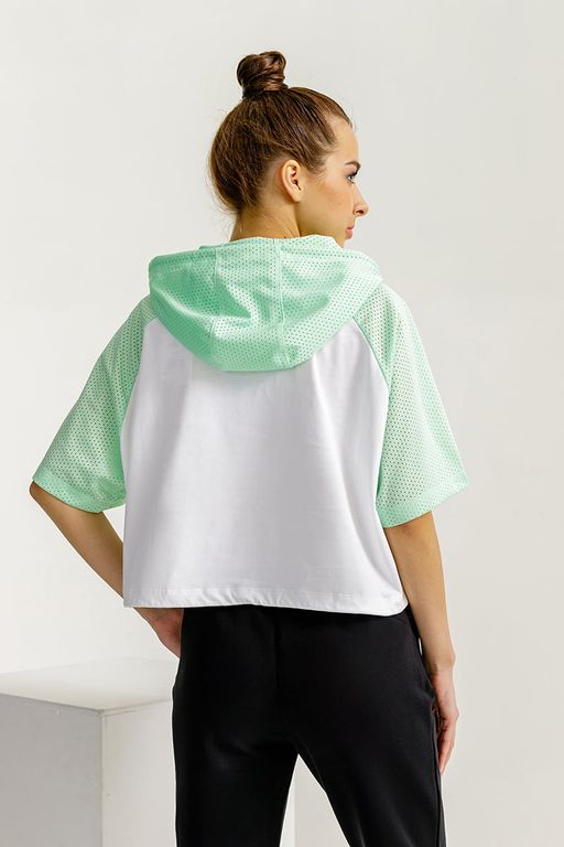 Футболка Хлопок Белый/салатовый