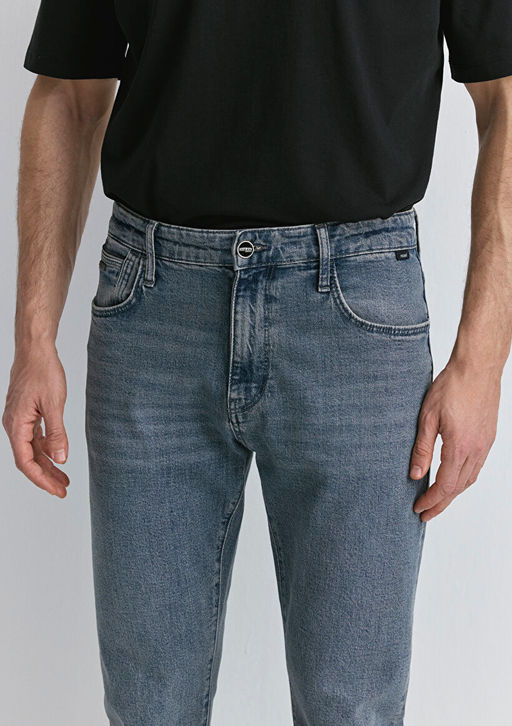 Milan Mavi Black Puslu Koyu Mavi-Gri Jean Pantolon фото 6
