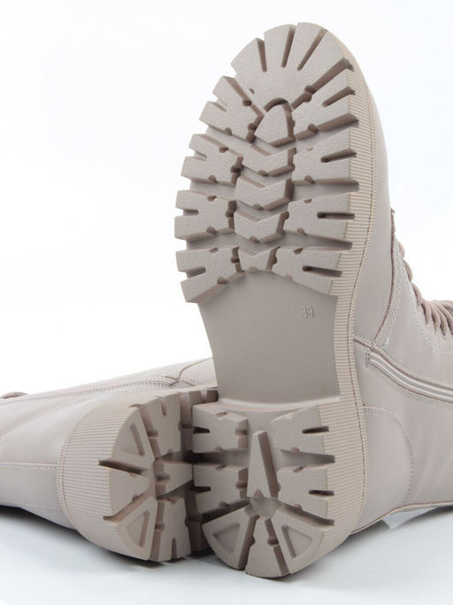 04-PAM439-2Z GRAY/BEIGE Ботинки зимние женские (натуральная кожа, 100% шерсть)