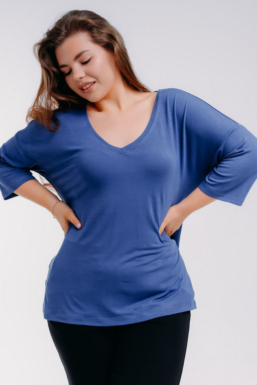 Футболка женская из вискозы Марина индиго - Амадэль фото 7