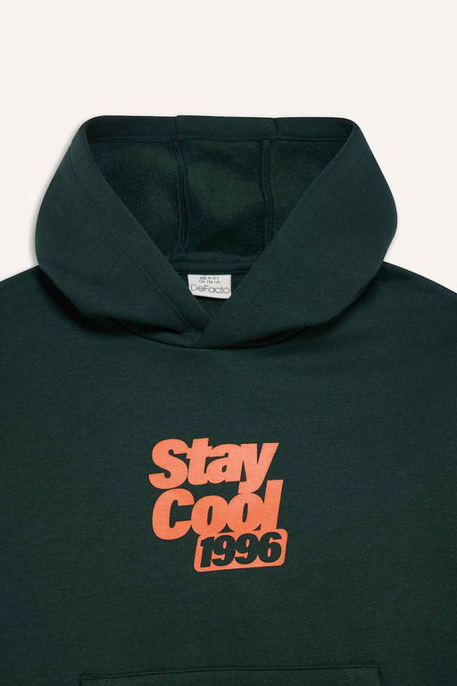 Kap__onlu Bask_l_ __i Yumu_ak T_yl_ Sweatshirt Erkek _ocuk - Defacto фото 7