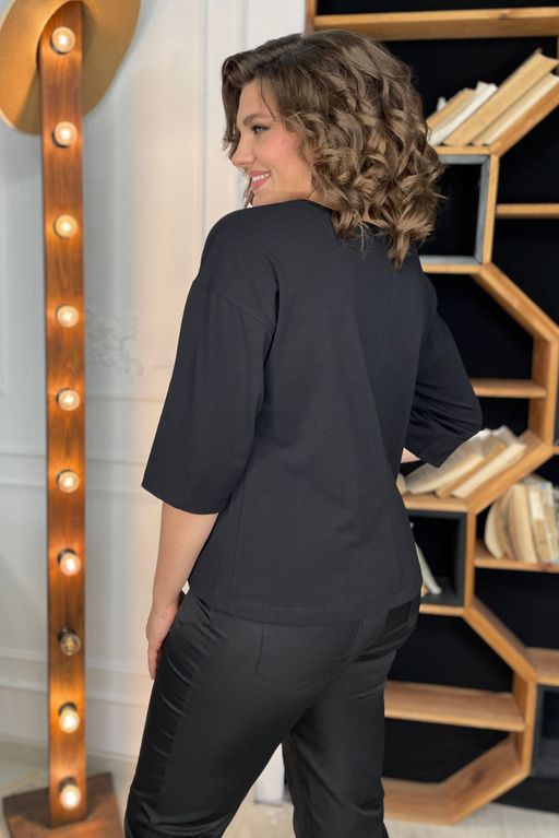 Джемпер Rumoda 2086 черный+серебро  фото 3