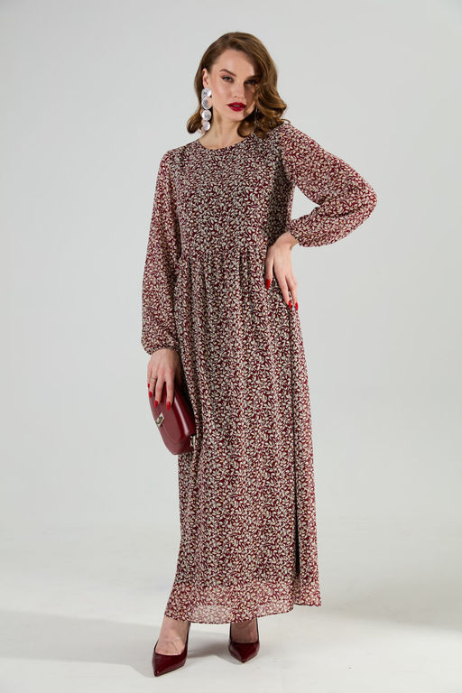 Платье NIKVA н801-9 листья бургунди фото 7