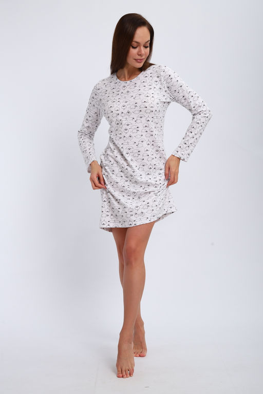 Ночная сорочка длинный рукав из кулирки Соня овечки