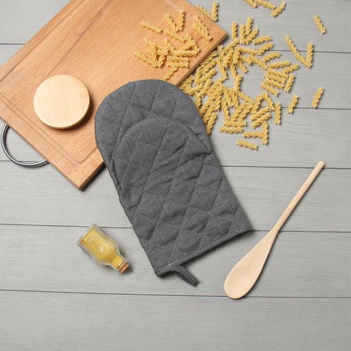 Варежка-прихватка Этель ECO grey, 15х28 см, 100% лён, 245 г/м2  фото 6