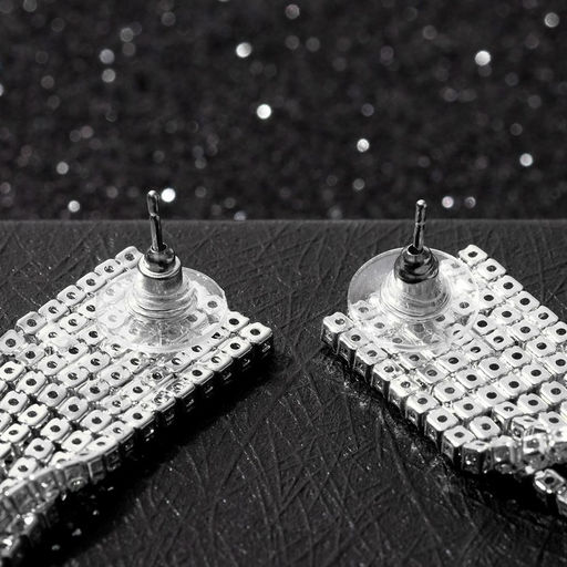 Серьги висячие со стразами Водопад ступенчатые, цвет белый в серебре, 17см - Queen fair фото 2