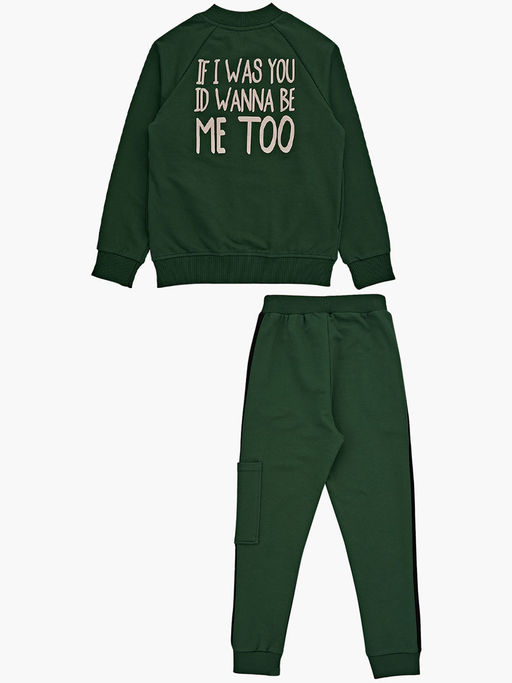 Спортивный костюм для девочки на молнии UD 7728 зелен-хаки - Mini maxi фото 5