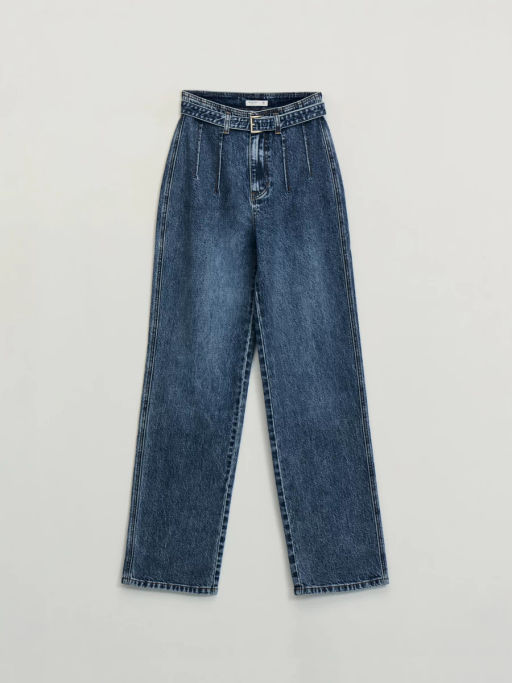 Джинсы straight с высокой посадкой с поясом / Zarina  фото 7