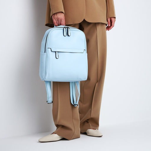 Рюкзак-сумка женский Vespera на молнии, с карманами, голубой