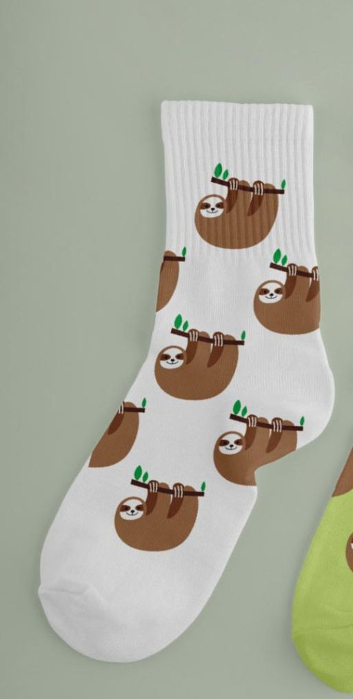 Носки женские "Sloth on branch", р. 35-40, белый