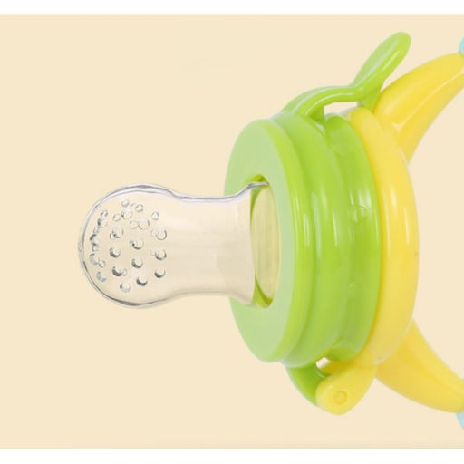 Ниблер для прикорма Крошка Я, с силиконовой сеточкой, ручка-погремушка, цвет зеленый