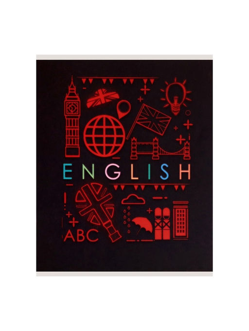 Тетрадь предметная Супернеон, 48 листов в клетку Английский язык, со справочным материалом, обложка мелованный картон, блок офсет - Calligrata фото 5