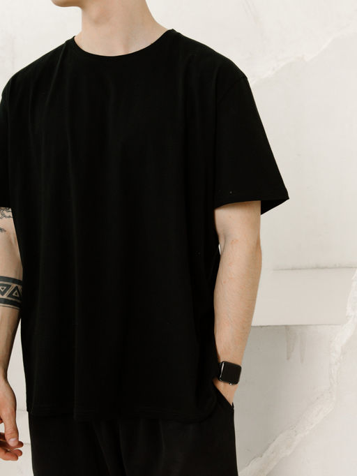 Футболка мужская большого размера, цв. Черный