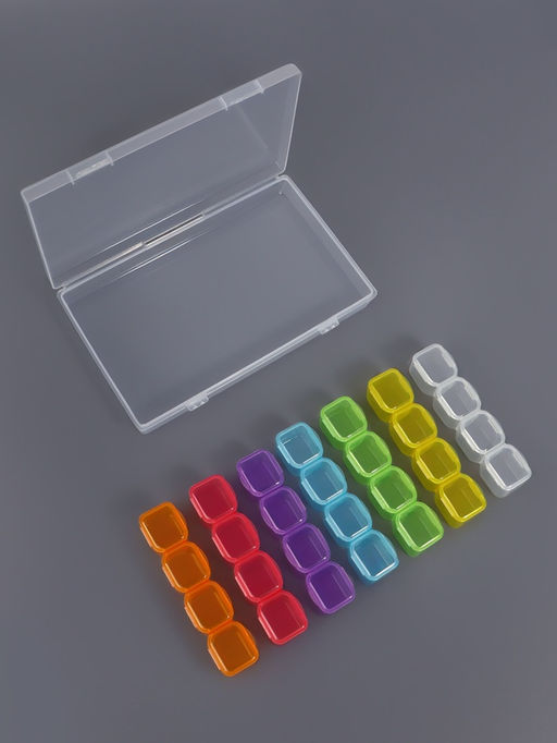 Органайзер для хранения мелочей, 28 ячеек, 17.5×10.5×2.5 см, разноцветный